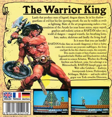 Rastan (UK) (2 faces) (1987) box cover back